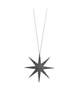 Salvatore Plata Collar Mujer Plata Estrella Circonitas Negras - 000230620