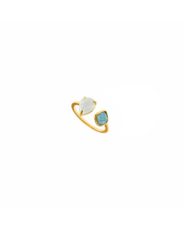 Salvatore Plata Anillo Mujer Plata Dorada Cristal - 000230774