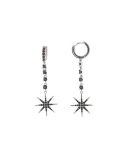 Salvatore Plata Pendientes Mujer Plata Estrella Polar Circonitas Negras - 000230644