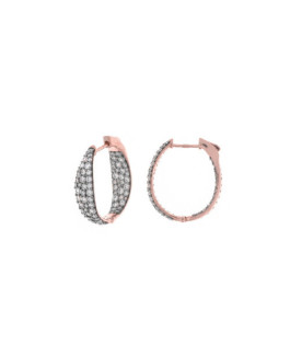 Salvatore Plata Pendientes Mujer Plata Rosé Aros Circonitas - 000230665