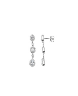 Salvatore Plata Pendientes Mujer Plata Circonitas Novias - 000230834