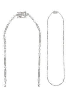 Salvatore Plata Collar Mujer Plata Riviere Circonitas Novias - 000230855