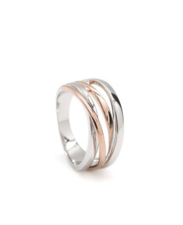 Anillo Mujer Plata Bicolor Brillo - 000090424