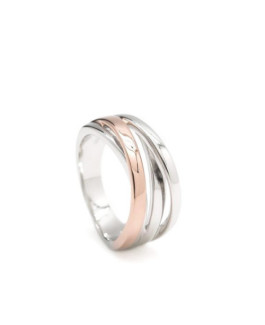 Anillo Mujer Plata Bicolor Rosé - 000090449