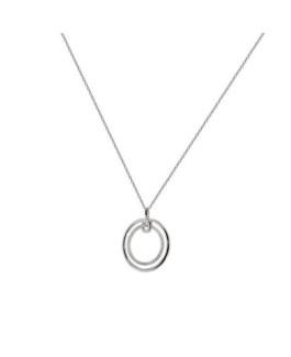 Colgante y cadena Mujer Plata Círculos Circonitas 31 mm - 000090467