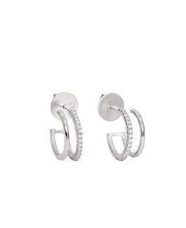 Pendientes Mujer Plata Aros Circonitas 5 x 13 mm - 000090482