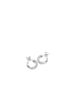 Pendientes Mujer Plata Aros Circonitas 3 x 14 mm - 000090361