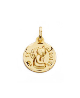 Medalla Niño Oro 18 ktes Ángel de la Guarda Macizo Tam 16 mm - 000020686