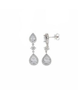 Salvatore Plata Pendientes Mujer Plata Circonitas Novias - 000230804