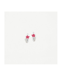 Agatha Ruiz de la Prada 050LCR Pendientes Niña Plata Aros Flor Esmalte Tamaño 6 x 12 mm - 000120060