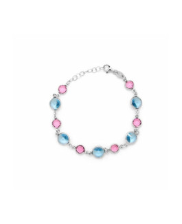 Victoria Cruz Pulsera Mujer Plata Cristales Swarovski Colores - 000180072