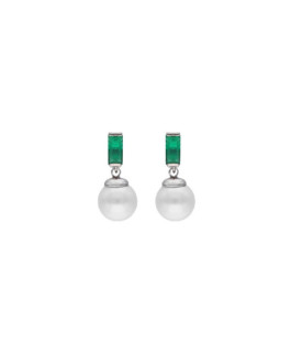 Majorica 17269.01.2.E00.906.1 Pendientes Mujer Plata Perla Ciconita Verde Esmeralda - 000450016