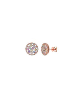 Salvatore Plata Pendientes Mujer Plata Rosé Circonitas Multicolor - 000230858