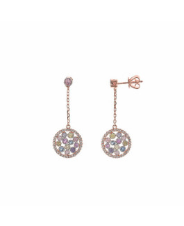 Salvatore Plata Pendientes Mujer Plata Rosé Circonitas Multicolor - 000230859