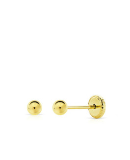 Pendientes Bebé Oro 18 ktes Bolitas Tam 3 mm - 000022591