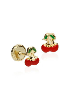 Pendientes Cerezas Niñas Oro 18 ktes Tam 5 mm - 000022965