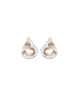 Pendientes Mujer Plata Bicolor Rosé Tamaño 11 x 16 mm - 000050116