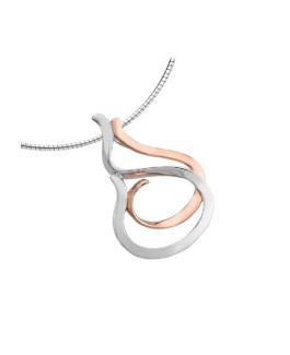 Collar Mujer Plata Bicolor Rosé Tamaño 29 x 39 mm Medida 40 cm - 000050121