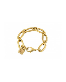 Uno de 50 PUL0949ORO Eslabomba Pulsera Mujer Chapado en Oro Talla L (19 cm). - 000500273