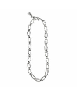 Uno de 50 COL0729MTL0000U Eslabón Collar Mujer Chapado Plata Medida 60 cm - 000500733