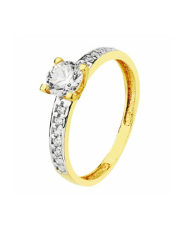 Anillo Mujer Oro Bicolor 18 ktes Solitario - 000150838