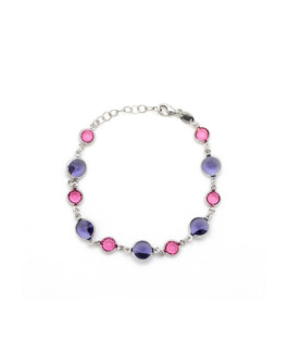 Victoria Cruz Pulsera Mujer Plata Cristal Swarovski Colores - 000180056