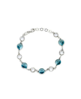 Victoria Cruz Pulsera Mujer Plata Cristales Swarovski Azules - 000180121