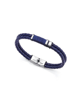 Viceroy Fashion 14129P01013 Pulsera Hombre Acero Cuero Azul L - 000730237